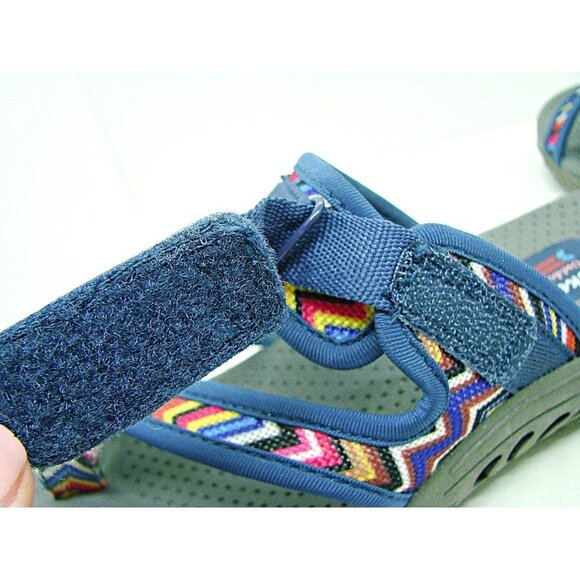 Skechers Womens Navy Blue Reggae Zig Swag Multicolor Strap Flip Flop Sandal Sz 7 - Picture 11 of 11